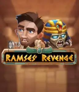 Dive into the mysterious world of Ramses' Revenge slot by Relax Gaming, showcasing a frightened explorer and a menacing mummy amid an Egyptian tomb backdrop. This image portrays the adventure of tomb exploration, great for fans of Egyptian-themed slots, delivering a thrilling escape. 